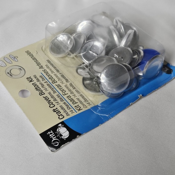 New Dritz 114-36 Craft Cover Button Kit Sz 36 7/8" 14 Buttons Plain Shank Backs - Picture 4 of 8